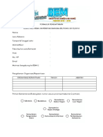 Formulir Pendaftaran Rekrutmen Bem-u