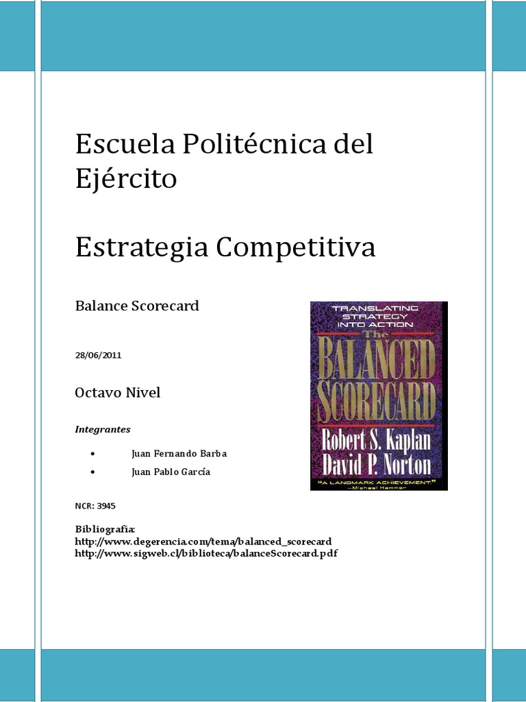 Qué es el Balanced Scorecard | PDF | Software | Business