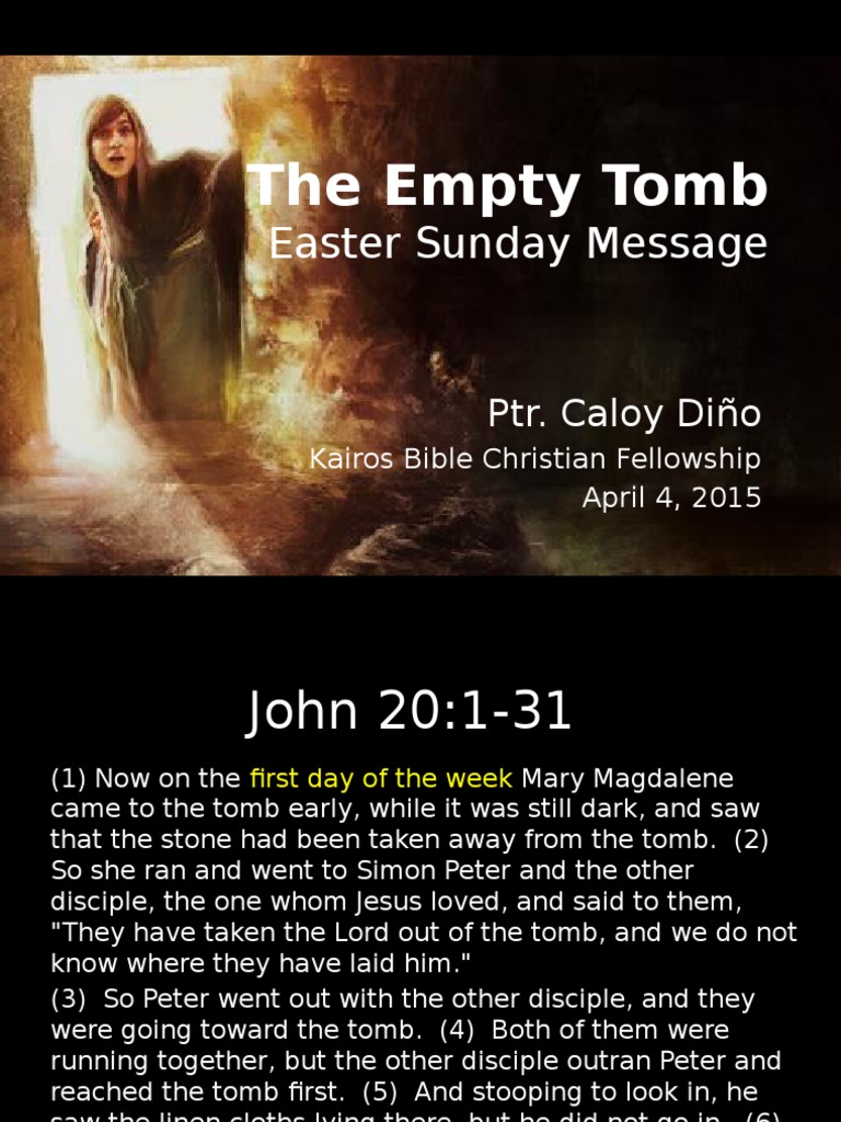 The Empty Tomb Pdf Disciple Christianity Jesus
