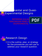 Experimental and Quasi-Experimental Designs: Referensi Kuliah Rancangan Penelitian Eksperimental