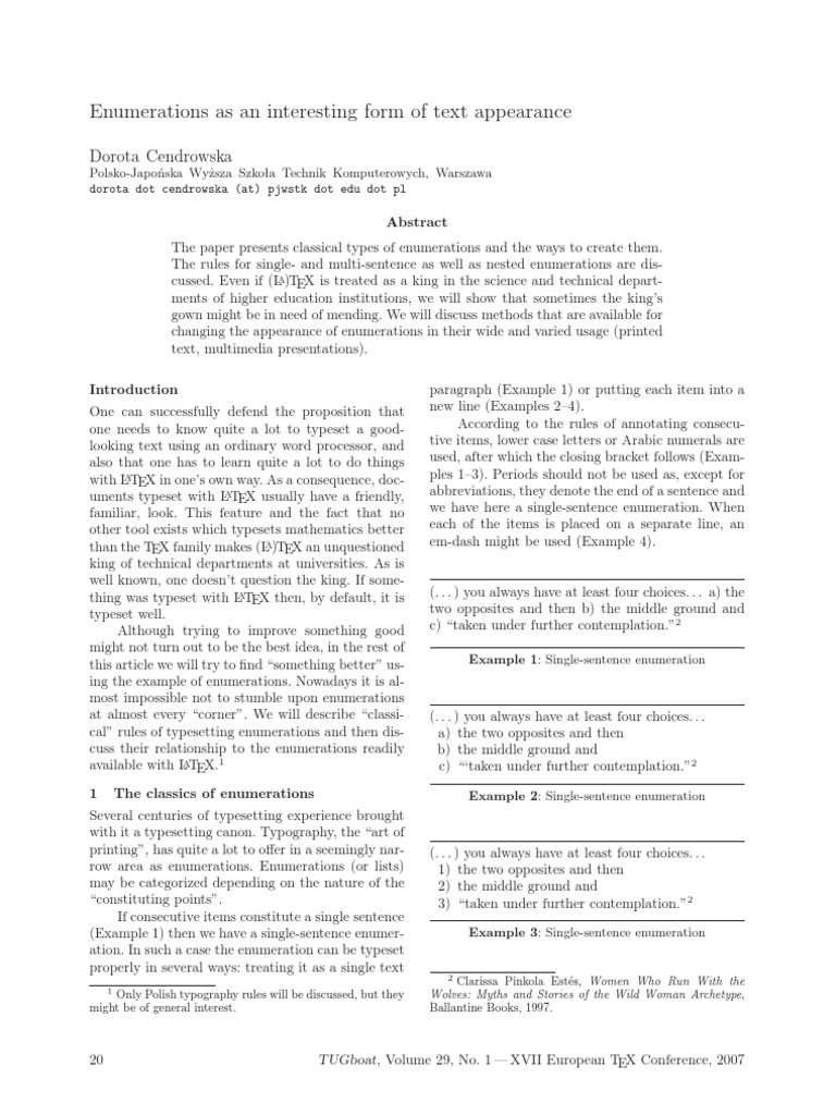 Typesetting Enumerations Guide | PDF | Te X | Letter Case
