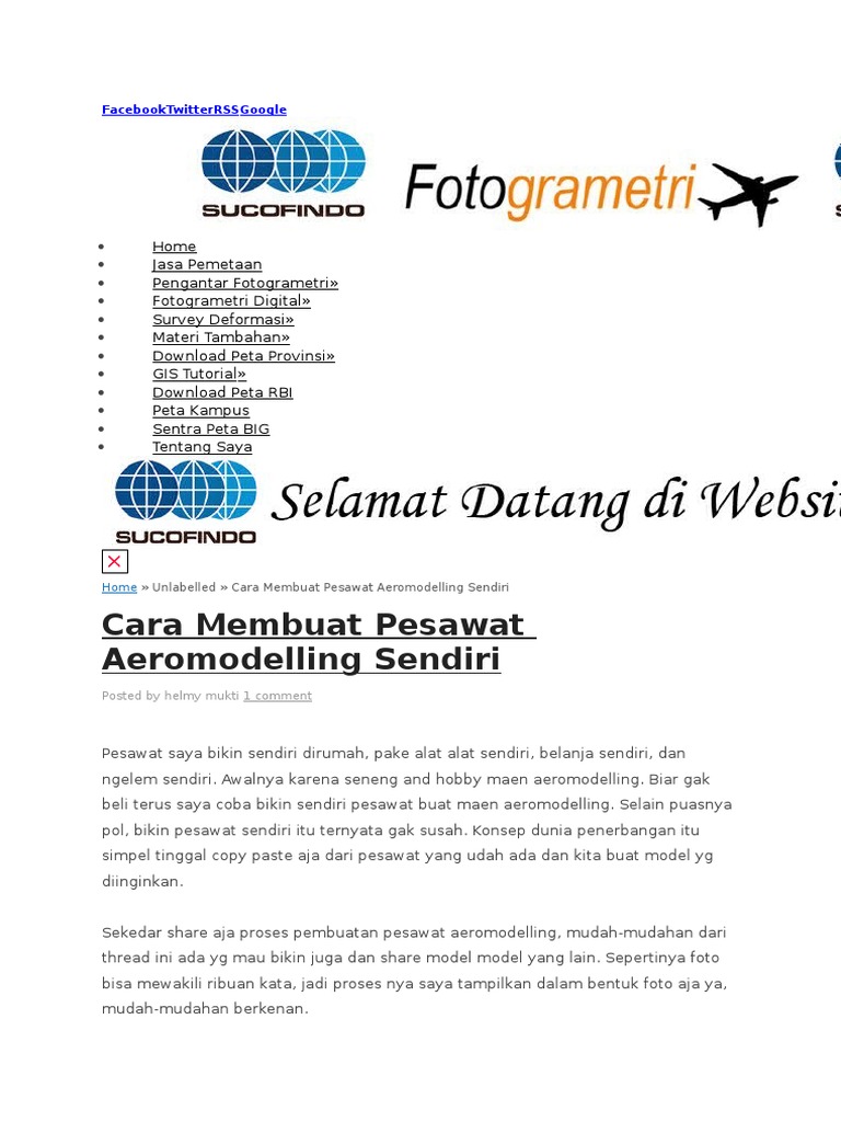 Aero Modelling | PDF | Angkat (Gaya) | Gaya Hambat (Fisika)
