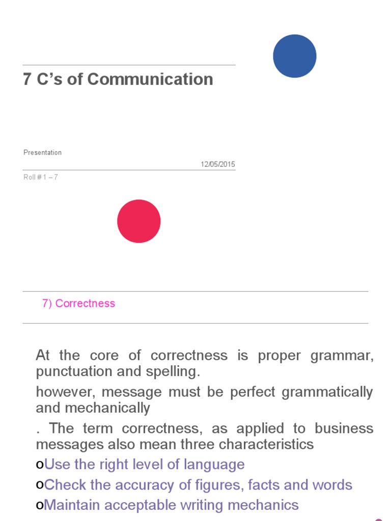 7 C's of Communication | PDF | Accuracy And Precision | Grammar