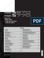 Yamaha PSR-s970 Data List