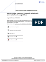 Sezgin Korkmaz. 2015. Biomechanical Analysis of The Snatch Technique in Junior Elite Female Weightlifters