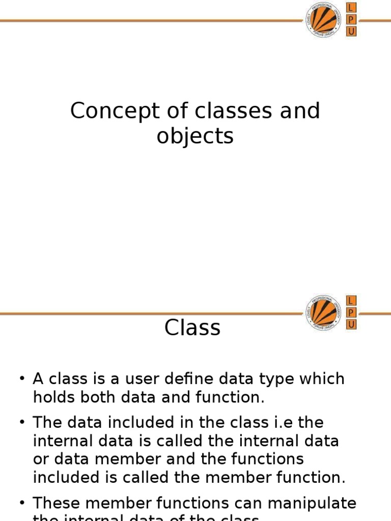 Concept of Classes and Objects | PDF | C++ | Computer Programming