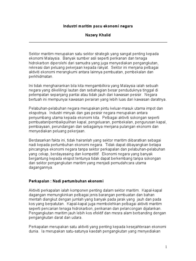 Industri Maritim Malaysia  PDF