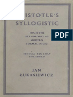 Jan Lukasiewicz-Aristotle's Syllogistic From The Standpoint of Modern Formal Logic, Second Edition (Oxford University Press Academic Monograph Reprints) - Oxford Univ Press (1957)