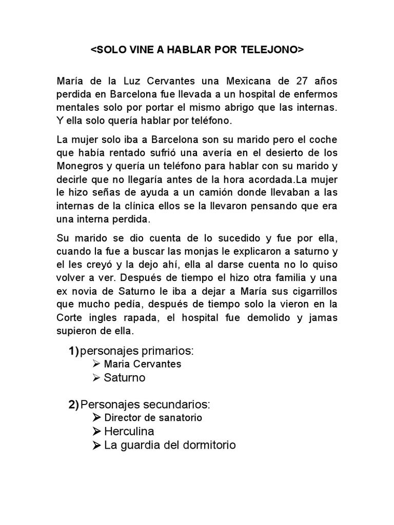 Solo Vine A Hablar Por Telefono PDF