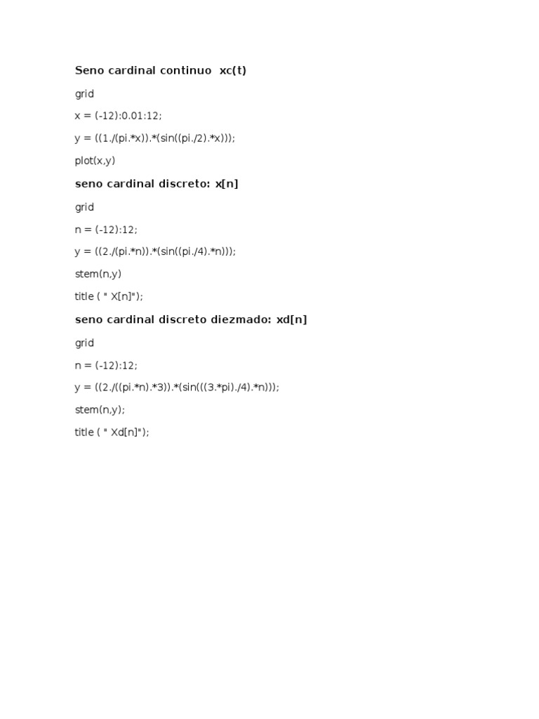 Seno Cardinal Continuo XC | PDF