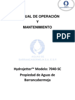 Manual de Operación Hidrojetter