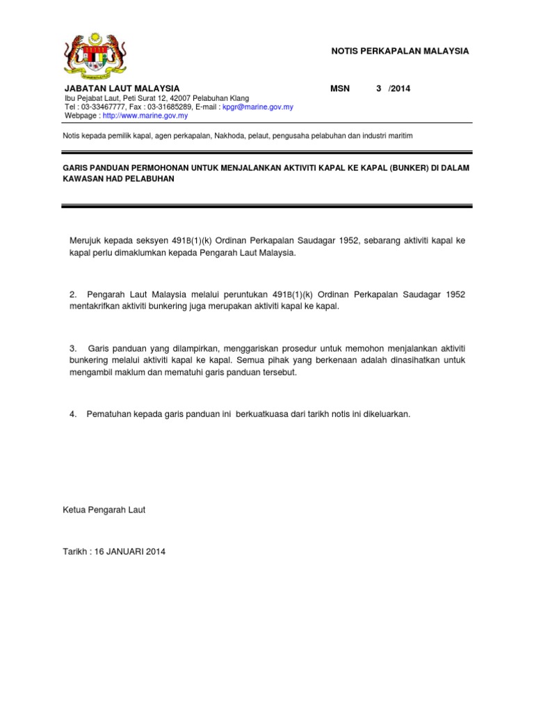 Bunker Port Msia Pdf