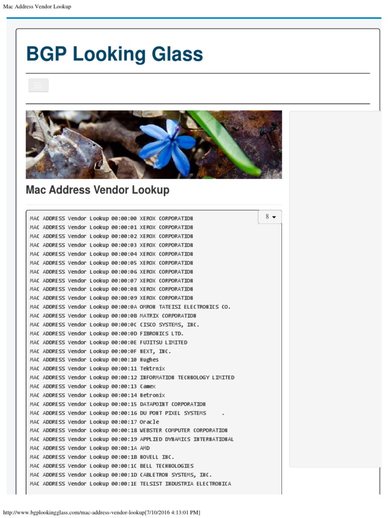 Mac address vendor lookup computer network companies