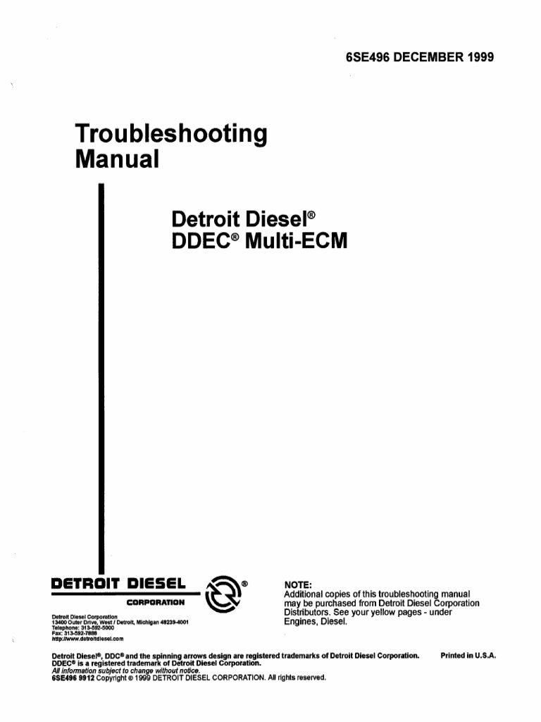 Detroit DDEC Multi-ECM Troubleshooting Manual PDF | PDF | Propulsion