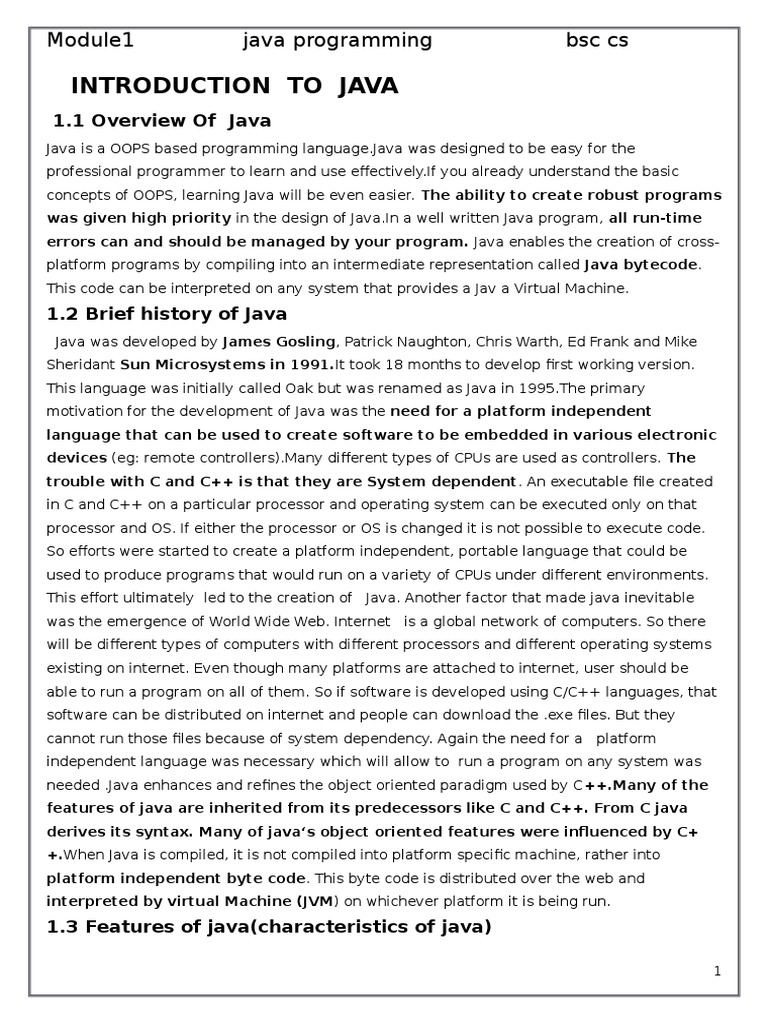 Introduction To Java | PDF