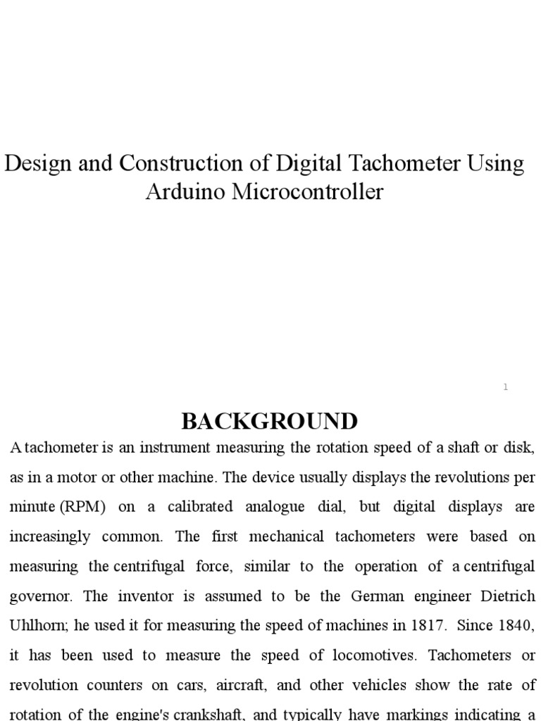 Design and Construction of Tachometer Using Arduino Microcontroller ... Circuit Diagram