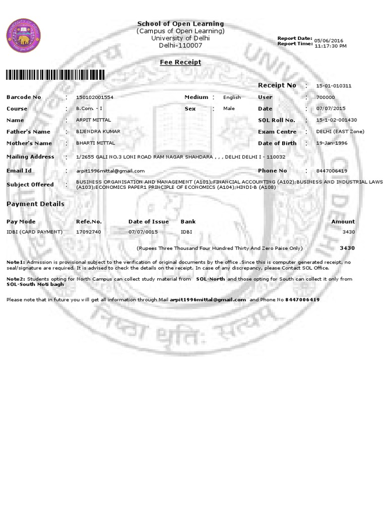(Campus of Open Learning) University of Delhi Delhi-110007 | PDF