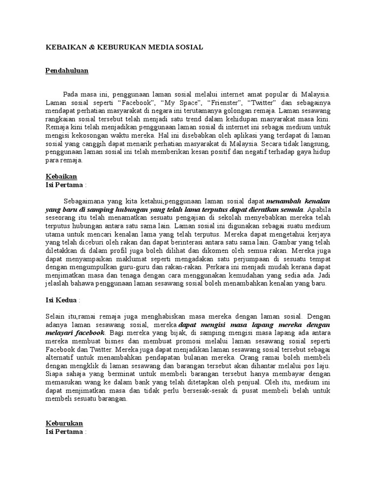 Kebaikan Keburukan Media Sosial Pdf