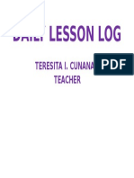 Daily Lesson Log: Teacher Teresita I. Cunanan
