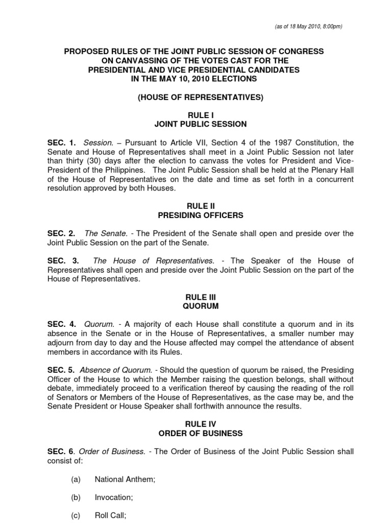 Les Canvassing PDF United States House Of Representatives Quorum