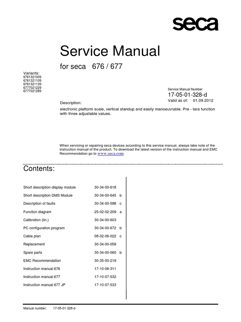 Seca 767 | PDF | Electrical Connector | Weighing Scale