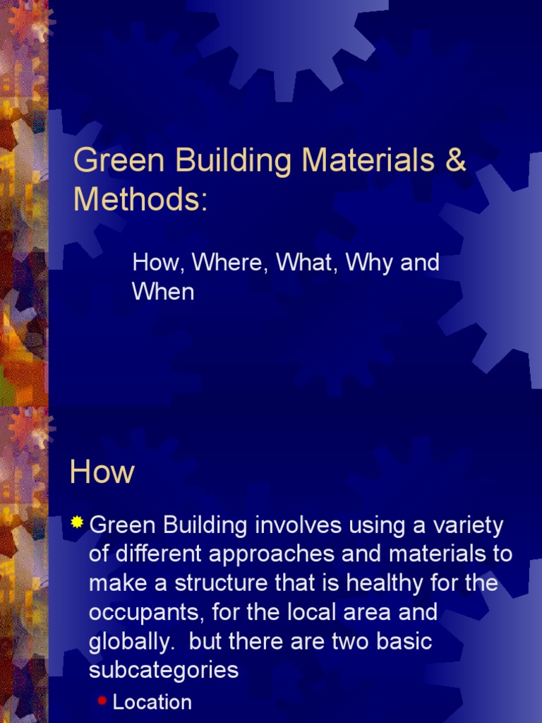 Green Building Materials & Methods Guide | PDF | Science & Mathematics