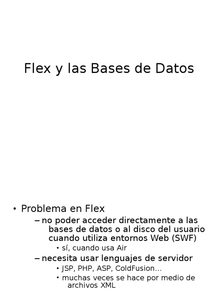 Flex y Las Bases de Datos | PDF | Apache Flex | Java (lenguaje de ...