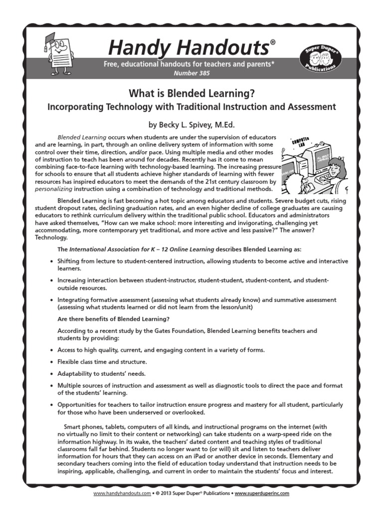 Blendedlearning Handout | PDF | Educational Assessment | Classroom