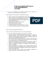 Actividad Fisica y La Prevención Cardiovascular