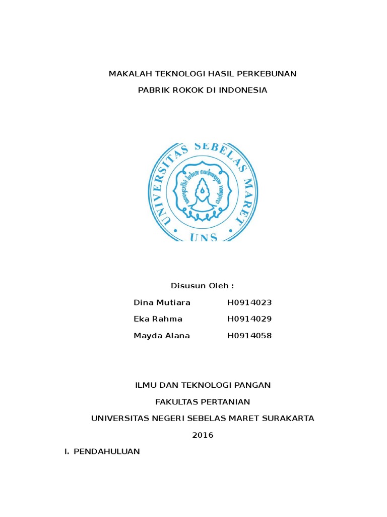 Makalah Data Pabrik Rokok Di Indonesia