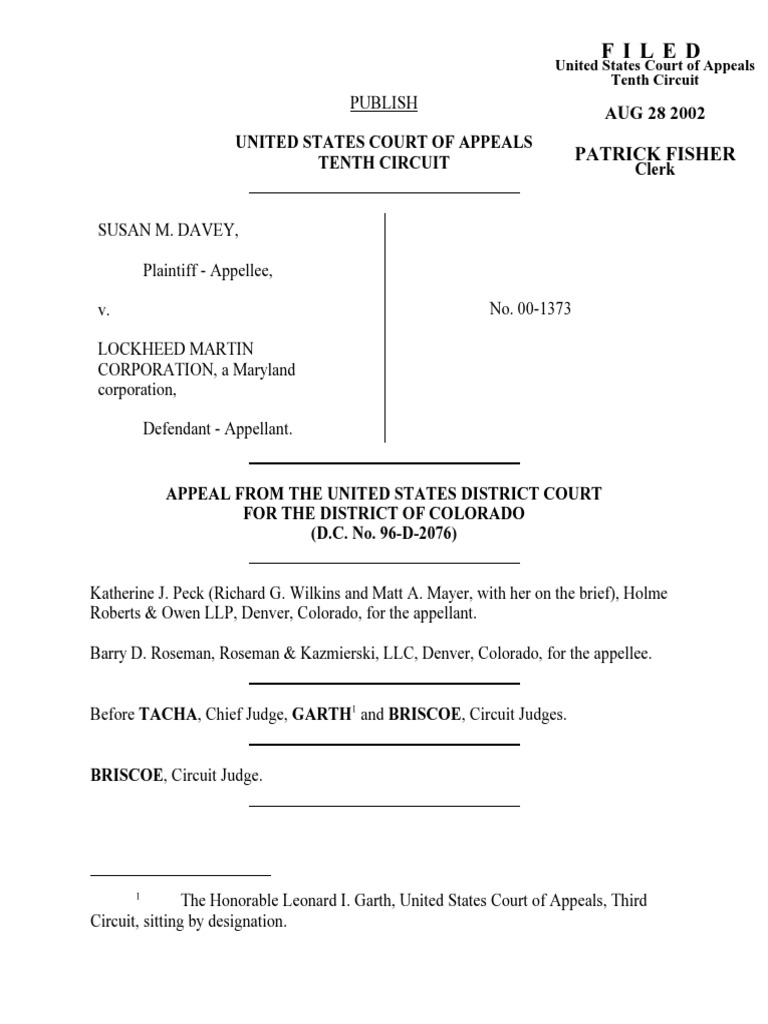 Davey v. Lockheed Martin, 301 F.3d 1204, 10th Cir. (2002) Batson V