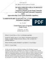 Carpenters and Millwrights Health Benefit Trust Fund, Centennial State Carpenters Pension Trust Fund, Colorado Carpenters Vacation Trust Fund and Colorado Carpenters Joint Apprenticeship Trust Fund v. Gardineer Dry Walling Co., a Colorado Corporation, 573 F.2d 1172, 10th Cir. (1978)