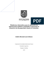 Plataforma informática para la ejecución de aplicaciones software orientadas a personas en situación de discapacidad visual en Colombia