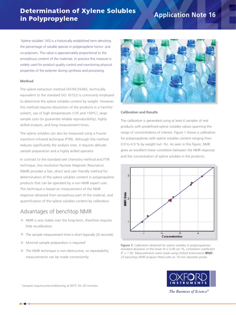 Determination of Xylene Solubles in Polypropylene PDF Nuclear Resonance Fourier