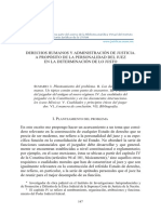 Derechos Humanos y Administración de Justicia. A Propósito de La Personalidad Del Juez en La Determinación de Lo Justo