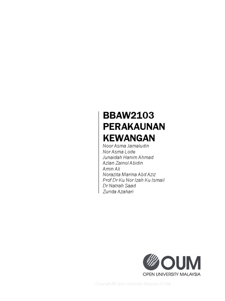 BBAW2103 Perakaunan Kewangan