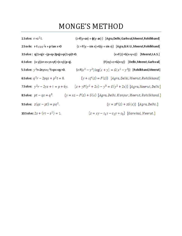 Monge S Method