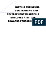 Investigating The Nexus Between Training and Development in Shaping Employee Attitude Towards Performance