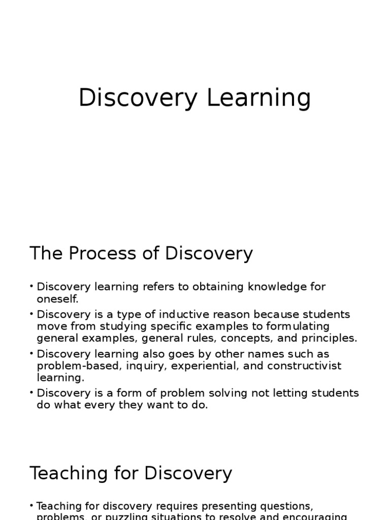 Discovery Learning1 | PDF | Constructivism (Philosophy Of Education ...