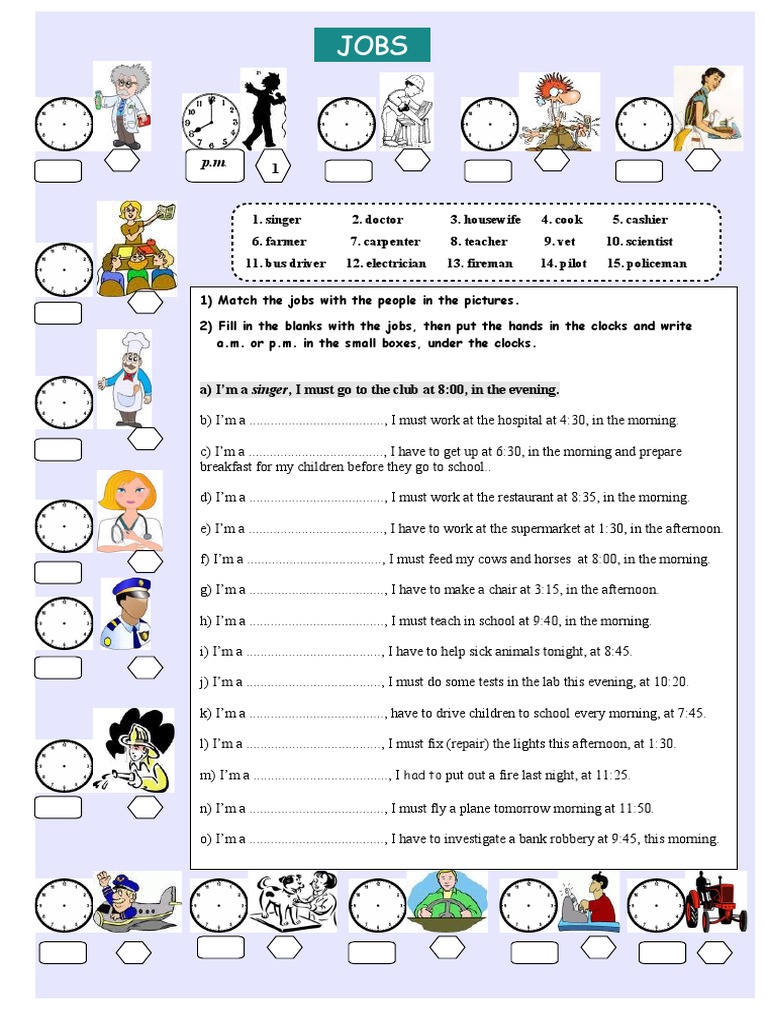 jobs worksheet