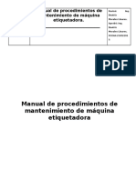 Manual de Procedimientos de Mantenimiento de Máquina Etiquetadora