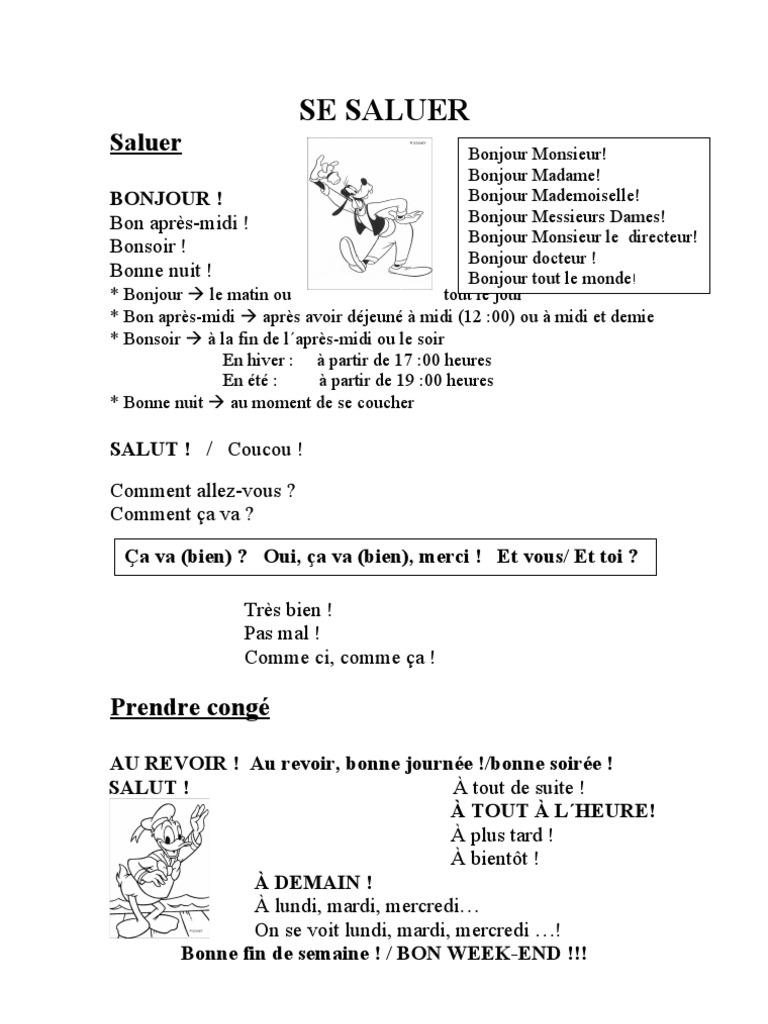 Se Saluer Et Se Presenter Pdf