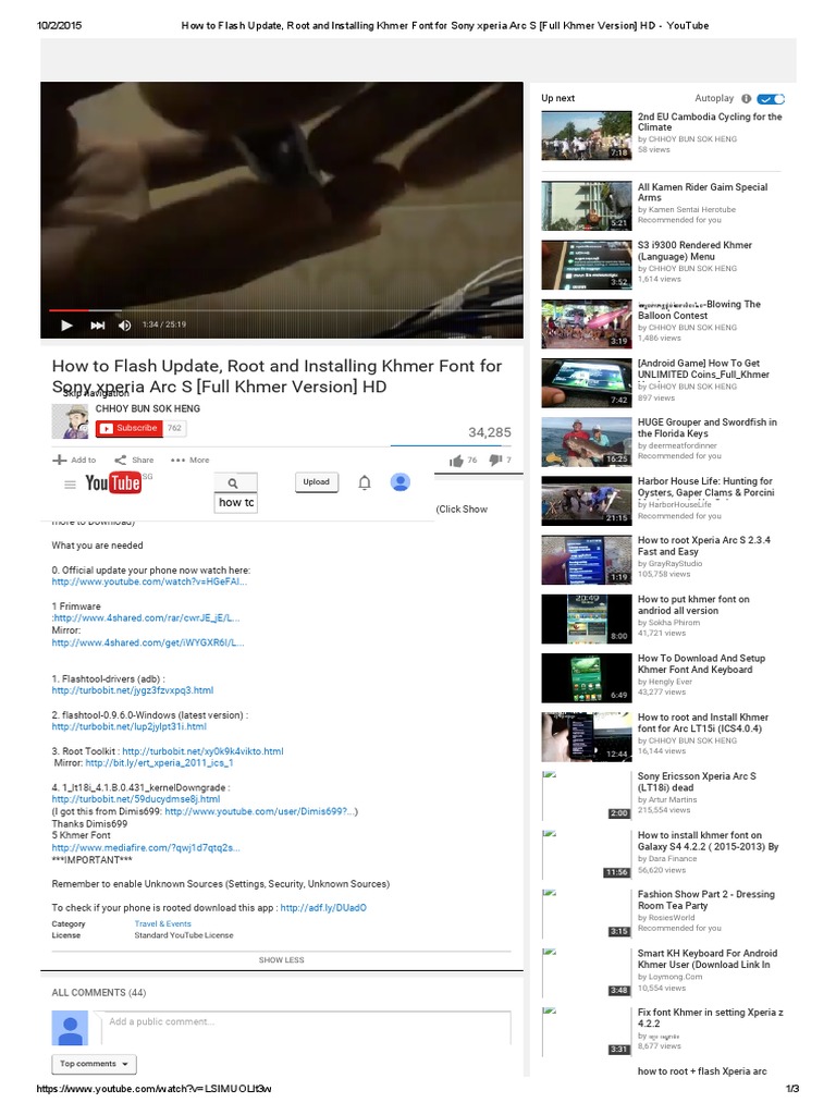 How To Install Khmer Font On Sony Xperia P