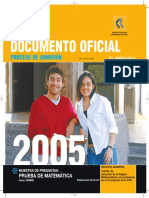 2005 Demre 20 Muestra Preguntas Matematica