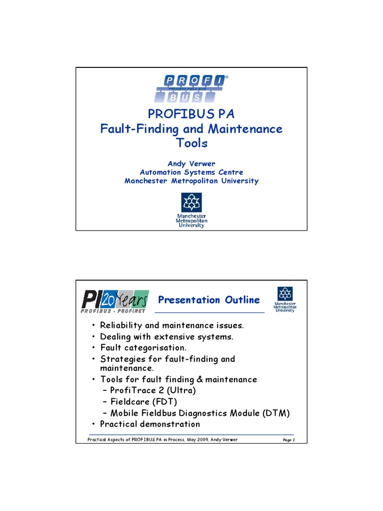 Profibus Pa Fault Finding Tools PDF Systems Engineering