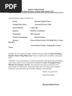 Surat Pernyataan Bertaqwa Kepada Tuhan Yang Maha Esa