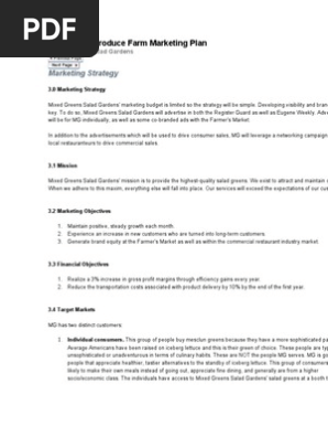 Agriculture Produce Farm Marketing Plan Pdf Marketing Advertising