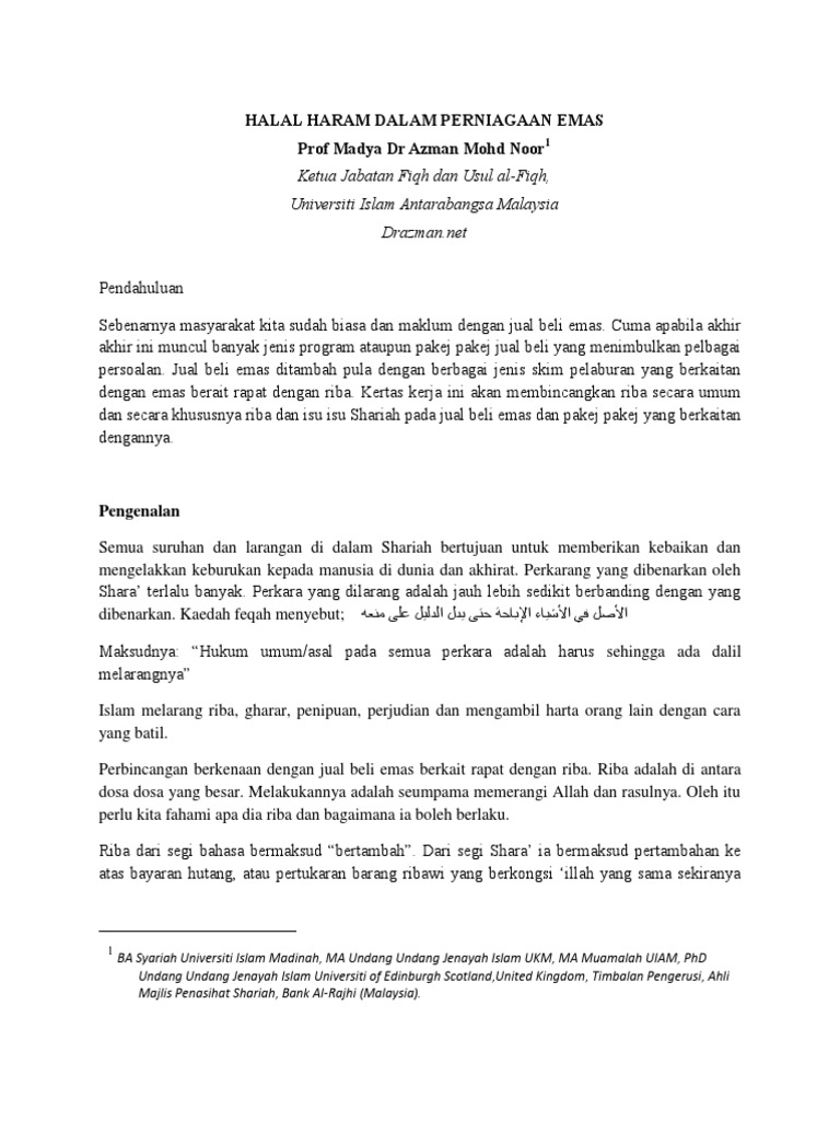 Drazman Kertas Kerja Pelaburan Emas Masjid Hasanah 0211142 Pdf