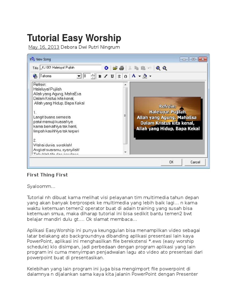 Panduan Lengkap Menggunakan EasyWorship | PDF