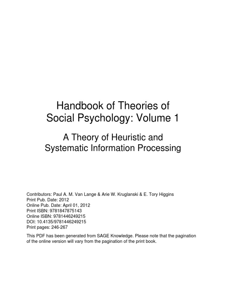 Heuristic-Systematic Model Of Information Processing – LGCMW